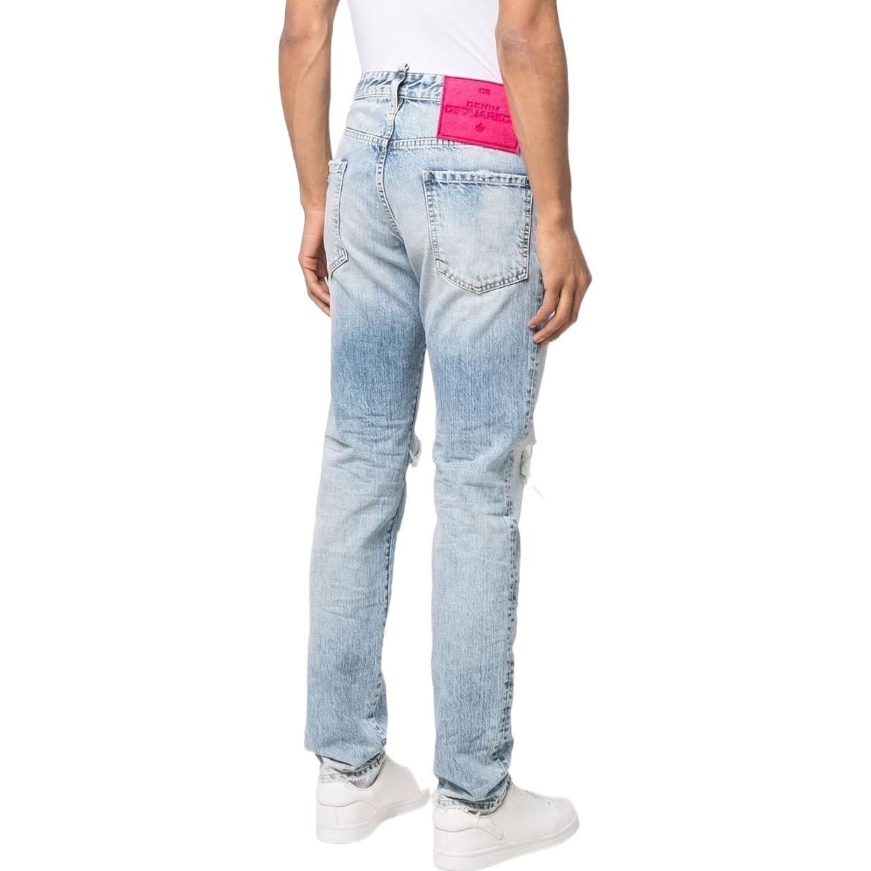 DSQUARED2 FW22 Distressed Ripped Light Blue Jeans  Casual Denim S74LB1172S30309-470 圖 4