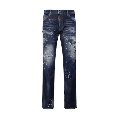 DSQUARED2 FW22 Distressed Skinny Jeans Men Blue. S74LB1193S30789-470