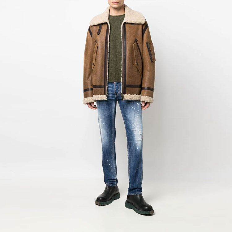 DSQUARED2 FW22 Distressed Slim Fit Straight Leg Jeans Men’s Blue S71LB1108S30342-470 圖 4