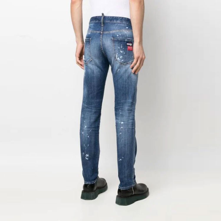 DSQUARED2 FW22 Distressed Slim Fit Straight Leg Jeans Men’s Blue S71LB1108S30342-470 圖 5