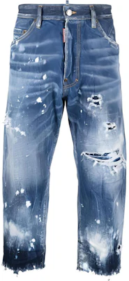 DSQUARED2 FW22 Jeans Biru Lelaki Straight-Leg Distressed Ankle. S71LB1077S30309-470 Buy DSQUARED2 FW22 Jeans Biru Lelaki Straight-Leg Distressed Ankle. S71LB1077S30309-470