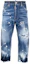 Buy DSQUARED2 FW22 Jeans Biru Lelaki Straight-Leg Distressed Ankle. S71LB1077S30309-470