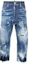 Order DSQUARED2 FW22 Jeans Biru Lelaki Straight-Leg Distressed Ankle. S71LB1077S30309-470