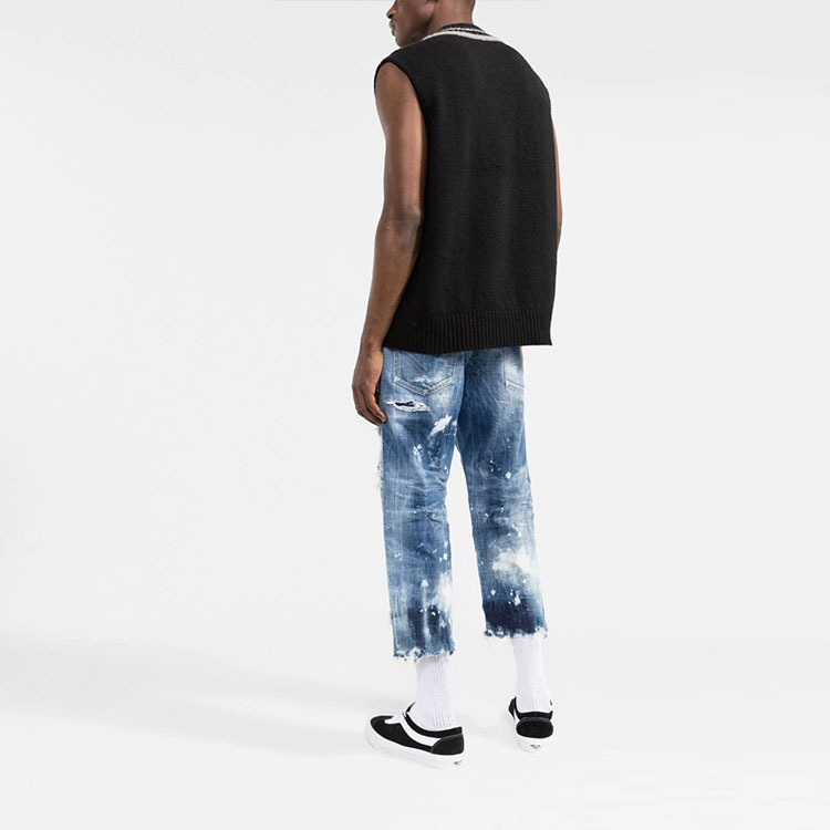 DSQUARED2 FW22 Distressed Straight-Leg Ankle Jeans Blue Mens. S71LB1077S30309-470 圖 4