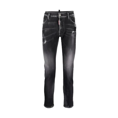 DSQUARED2 FW22 Faded Slim-Fit Jeans Black Gray S74LB1180S30503-900