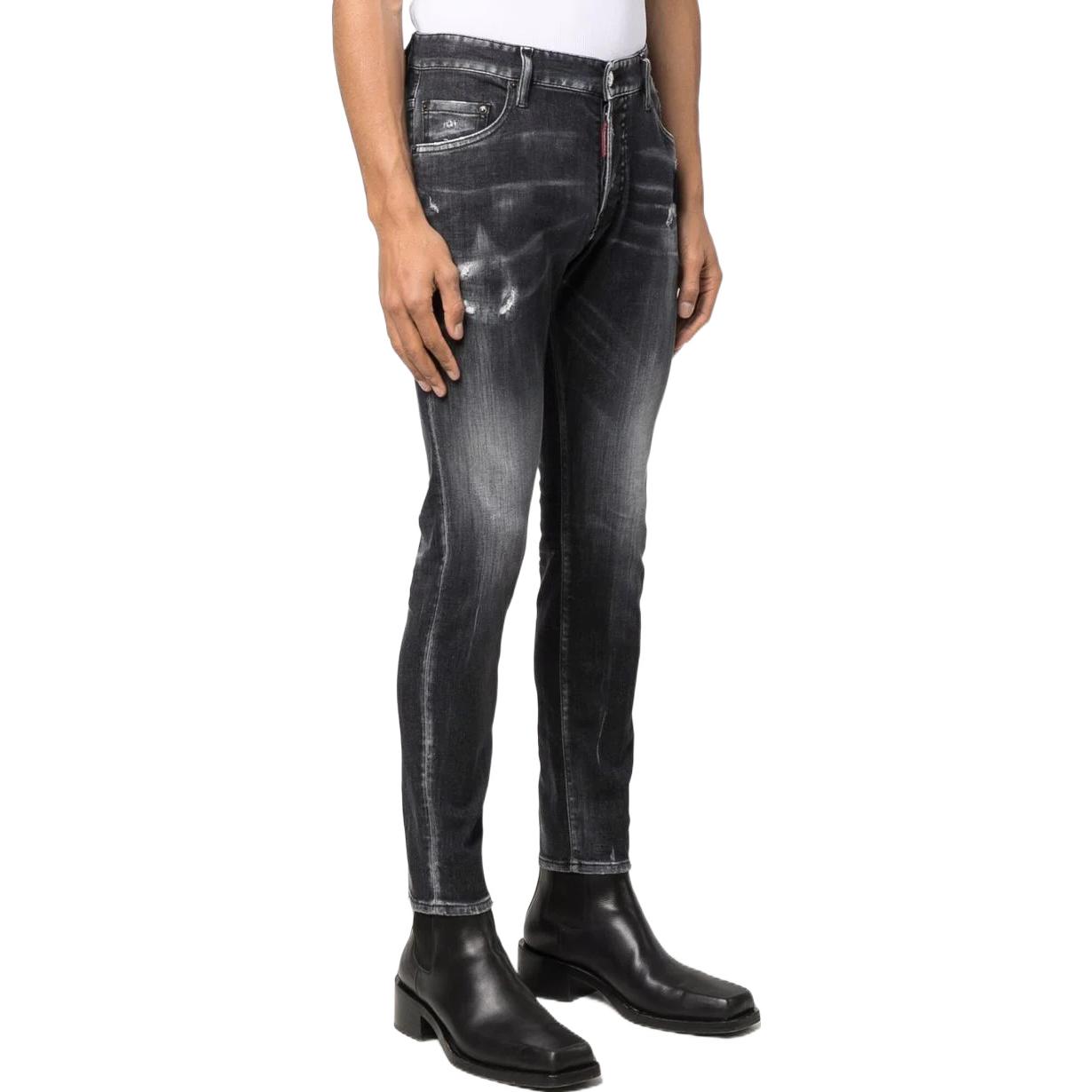 DSQUARED2 FW22 Faded Slim-Fit Jeans  Black Gray S74LB1180S30503-900 圖 4