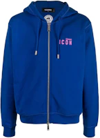 Dsquared2 FW22 Logo Print Blue Zip-Up Hoodie. S79HG0007S25516-485 Dsquared2 FW22 Logo Print Blue Zip-Up Hoodie. S79HG0007S25516-485
