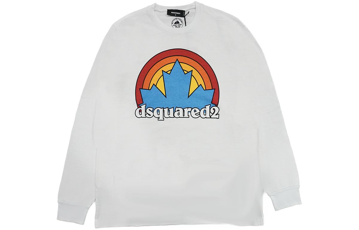 Dsquared2 FW22 Logo Print Casual Sweatshirt White Mens. S71GD1227-100
