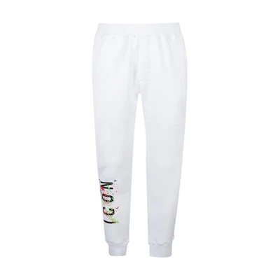DSQUARED2 FW22 Logo Print Tapered Joggers White S79KA0034S25516-100