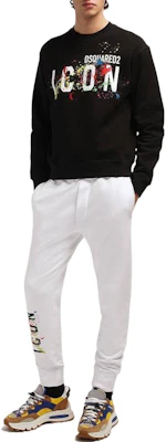 DSQUARED2 FW22 白色Logo印花收口休閒長褲 S79KA0034S25516-100 Shop DSQUARED2 FW22 白色Logo印花收口休閒長褲 S79KA0034S25516-100