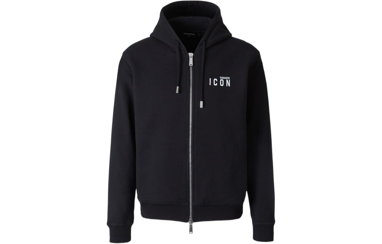 Dsquared2 FW22 Logo Print Zip Hoodie Jacket Men’s Black S79HG0007S25516-965