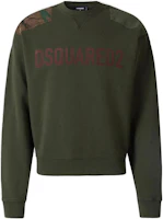 Dsquared2 FW22 Military Green Logo Print Crewneck Relaxed Fit Sweatshirt Men. S74GU0643S25030-697 Dsquared2 FW22 Military Green Logo Print Crewneck Relaxed Fit Sweatshirt Men. S74GU0643S25030-697