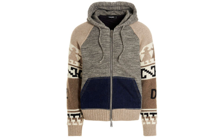 Order Jaket Hoodie Resleting Multicolor Pria DSQUARED2 FW22. S74HG0127S25147854M