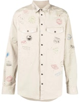 DSQUARED2 FW22 Paint Splash Beige Long Sleeve Button-Up Shirt Men’s. S74DM0627S35175-800 DSQUARED2 FW22 Paint Splash Beige Long Sleeve Button-Up Shirt Men’s. S74DM0627S35175-800