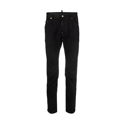 DSQUARED2 FW22 Slim Fit Black Jeans with Logo Print for Men S74LB1199S30564-900