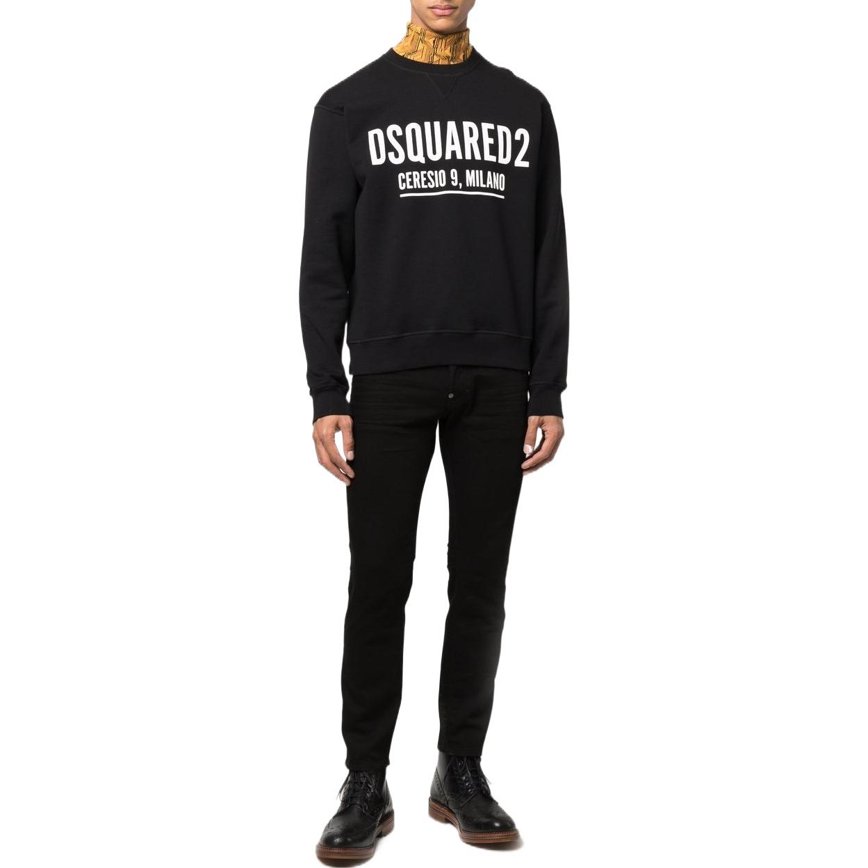 Lookbook DSQUARED2 男士FW22修身黑色牛仔裤带徽标印花 S74LB1199S30564-900