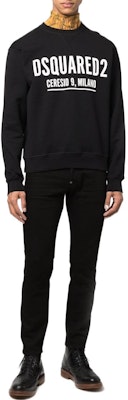 DSQUARED2 男士FW22修身黑色牛仔裤带徽标印花 S74LB1199S30564-900 Lookbook DSQUARED2 男士FW22修身黑色牛仔裤带徽标印花 S74LB1199S30564-900