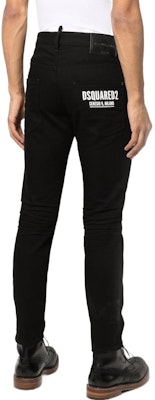 DSQUARED2 男士FW22修身黑色牛仔裤带徽标印花 S74LB1199S30564-900 Shop DSQUARED2 男士FW22修身黑色牛仔裤带徽标印花 S74LB1199S30564-900