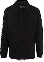 Dsquared2 FW22 Solid Black Jacket with Side Logo Print and Zipper. S74AM1318S47858-900 Dsquared2 FW22 Solid Black Jacket with Side Logo Print and Zipper. S74AM1318S47858-900