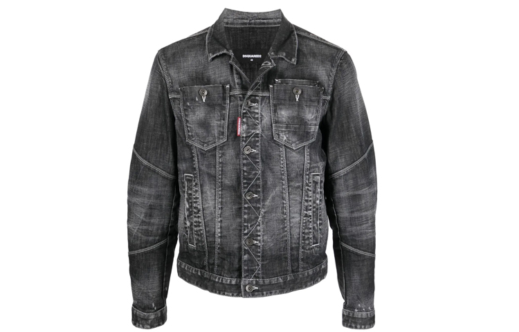 Order Chaqueta de Mezclilla Negra Hombre DSQUARED2 FW22 Color Sólido Un Botón. S71AN0378S30357900