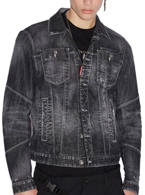 Chaqueta de Mezclilla Negra Hombre DSQUARED2 FW22 Color Sólido Un Botón. S71AN0378S30357900 Shop Chaqueta de Mezclilla Negra Hombre DSQUARED2 FW22 Color Sólido Un Botón. S71AN0378S30357900