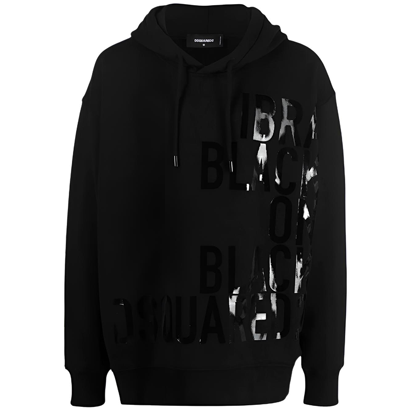 Dsquared2 FW22 Solid Color Slogan Print Sweatshirt Men’s BLACK S78GU0062S25516-900