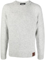 DSQUARED2 FW22 Solid Logo Patch Knit Sweater Grey. S71HA1144S18072-802 DSQUARED2 FW22 Solid Logo Patch Knit Sweater Grey. S71HA1144S18072-802