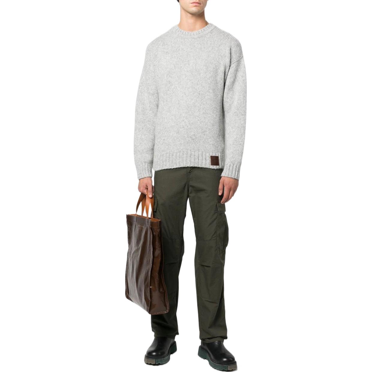 Lookbook DSQUARED2 FW22 Baju Sejuk Rajut Logo Patch Kelabu. S71HA1144S18072-802