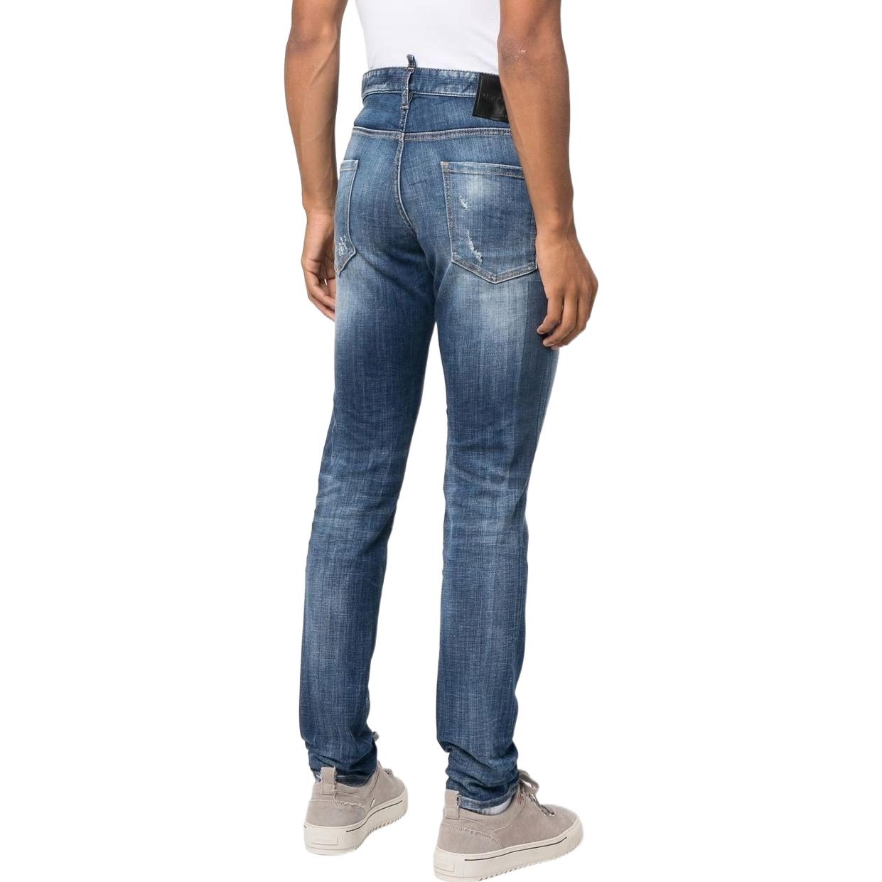 DSQUARED2 FW22 Washed Slim Straight Jeans Men Blue S74LB1168S30342-470 圖 5