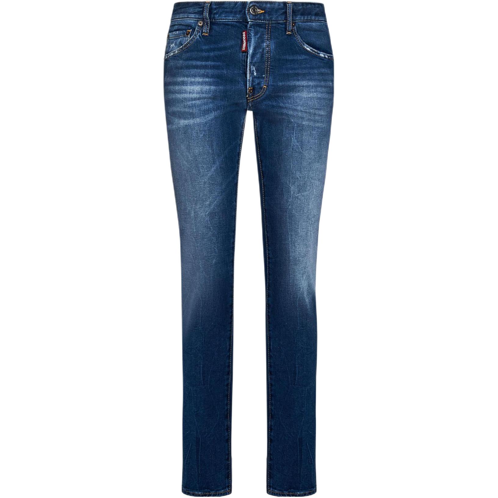 DSQUARED2 FW22 Washed Tapered Casual Denim Jeans Men Blue S71LB1125S30663-470