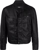 DSQUARED2 FW22 Wax Coated Long Sleeve Pilot Jacket for Men - Black. S71AN0377S30834-900 DSQUARED2 FW22 Wax Coated Long Sleeve Pilot Jacket for Men - Black. S71AN0377S30834-900