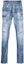 Order DSQUARED2 FW23 Blue Mid-Rise Straight Jeans with Paint Splatter Design S74LB1443S30789-470