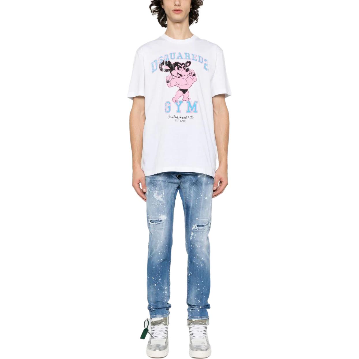 DSQUARED2 FW23  Blue Mid-Rise Straight Jeans with Paint Splatter Design S74LB1443S30789-470 圖 3