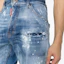 Details for DSQUARED2 FW23 Blue Mid-Rise Straight Jeans with Paint Splatter Design S74LB1443S30789-470