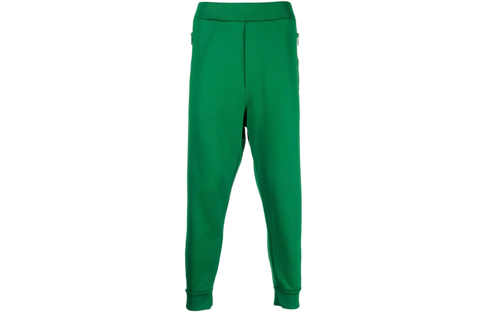DSQUARED2 FW23  Green Side Stripe Stretch Waist Knit Jogger Pants. S71KB0565S25578-638