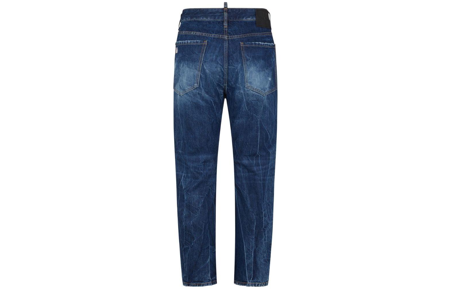 DSQUARED2 FW23  Indigo Letter Print Straight-Leg Zipper Jeans. S79LA0072S30309-470 圖 3