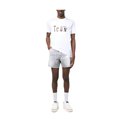 DSQUARED2 FW23 Logo Print Crewneck Short Sleeve T-Shirt White S23009S79GC0076-100