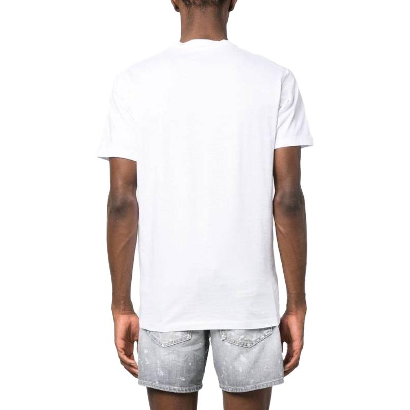 Shop DSQUARED2 FW23 标志印花短袖圆领T恤 白色 S23009S79GC0076-100
