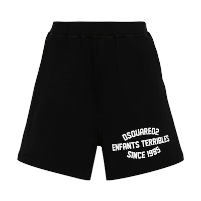 DSQUARED2 FW23 Logo Print Elastic Waist Casual Shorts. S74MU0818S25551-900