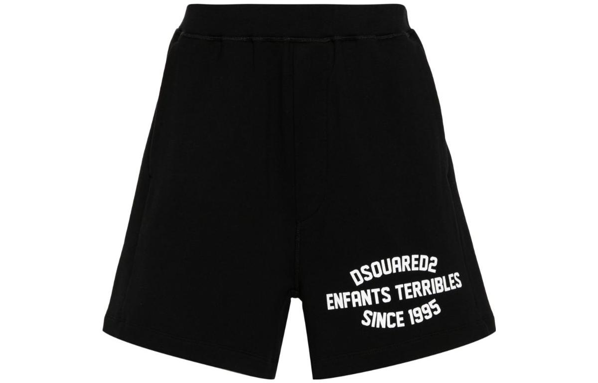Order DSQUARED2 FW23 標誌印花彈性腰圍休閒短褲 S74MU0818S25551-900