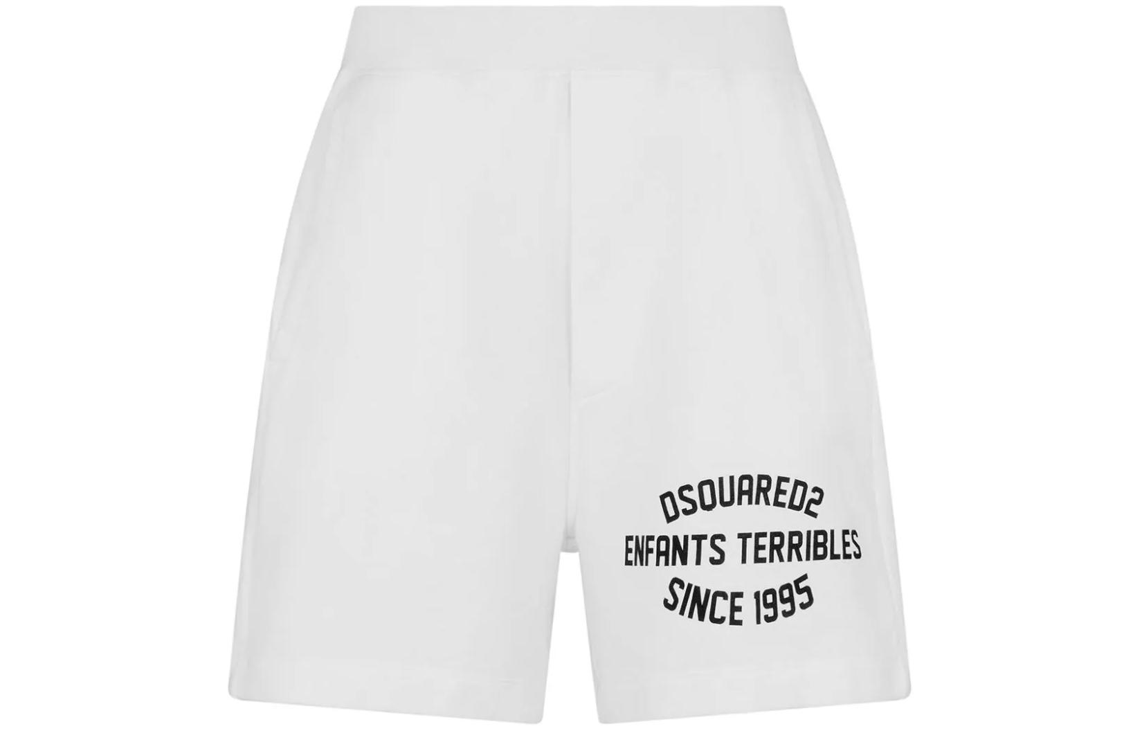 Cheap DSQUARED2 FW23 標誌印花彈性腰圍休閒短褲 S74MU0818S25551-900