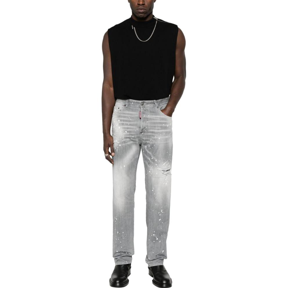 Lookbook DSQUARED2 FW23 男款漂白直筒牛仔褲 淺灰 S74LB1478S30260-852