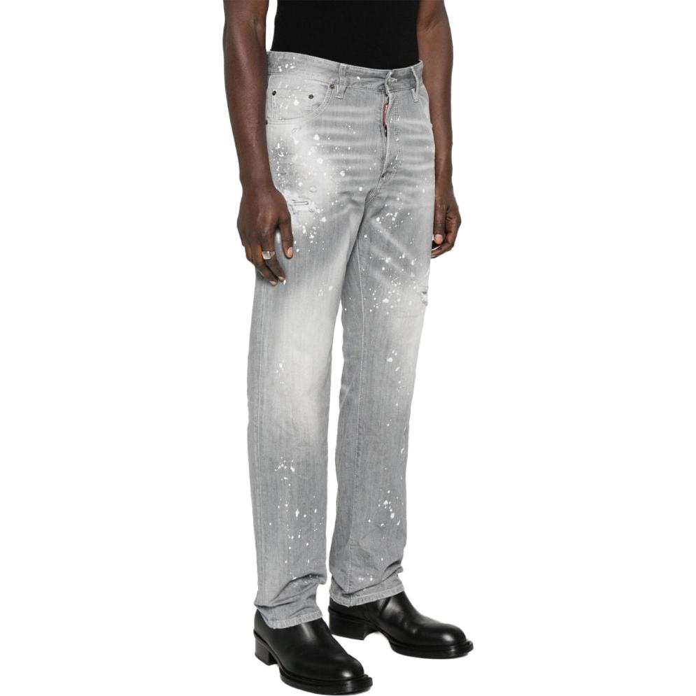 Purchase DSQUARED2 FW23 男款漂白直筒牛仔褲 淺灰 S74LB1478S30260-852