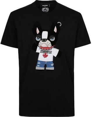 DSQUARED2 FW23 カートゥーンレタープリント クルーネックTシャツ ブラック S74GD1325D20020-900 Order DSQUARED2 FW23 カートゥーンレタープリント クルーネックTシャツ ブラック S74GD1325D20020-900