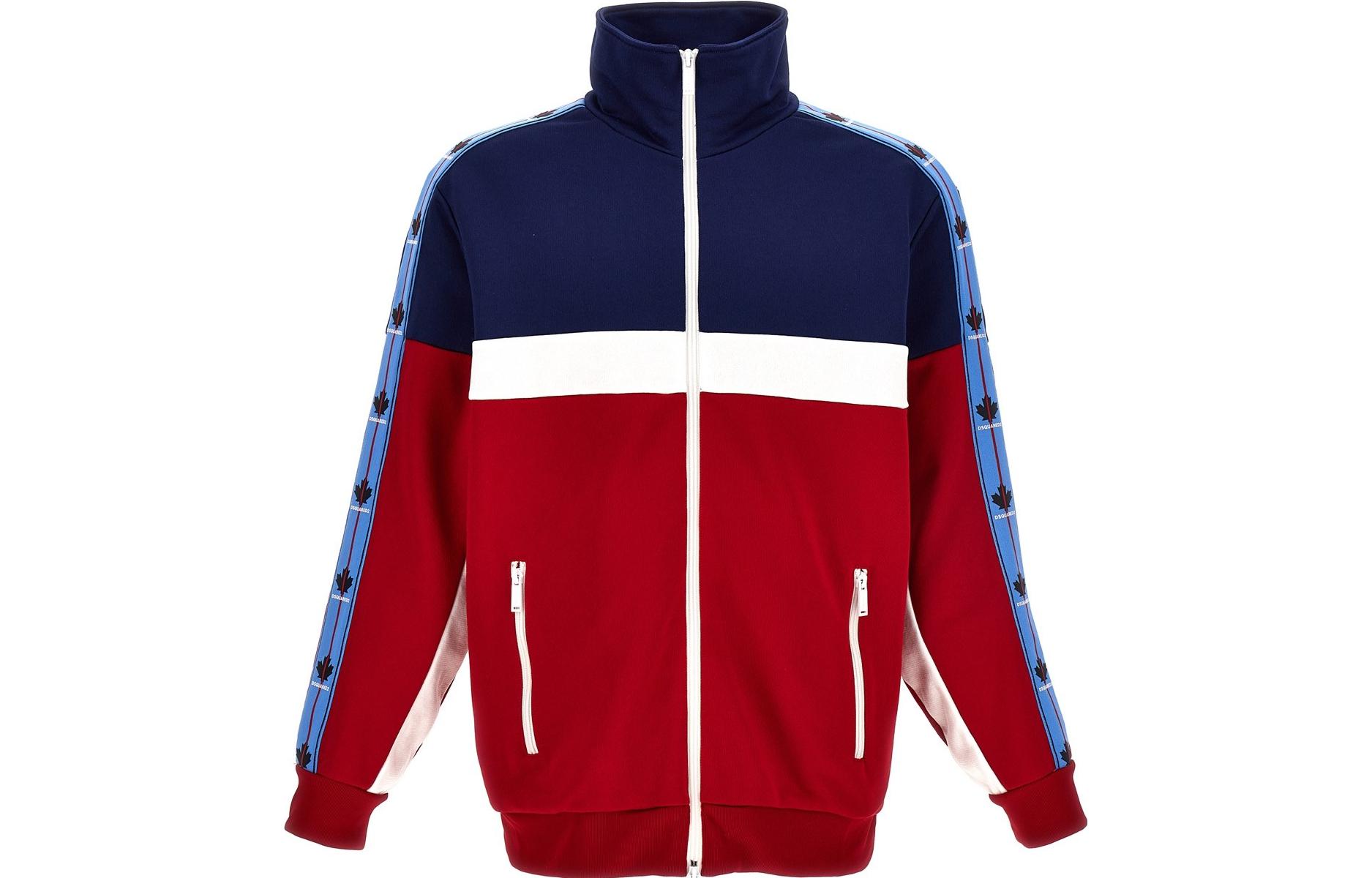 Dsquared2 FW23 Colorblock Logo Stripe Long-Sleeve Sweatshirt S74HG0146S25578-962