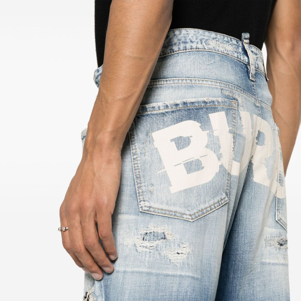 DSQUARED2 FW23 Distressed Button Mid-Rise Straight Jeans Men Light Blue S74LB1448S30309-470 圖 6