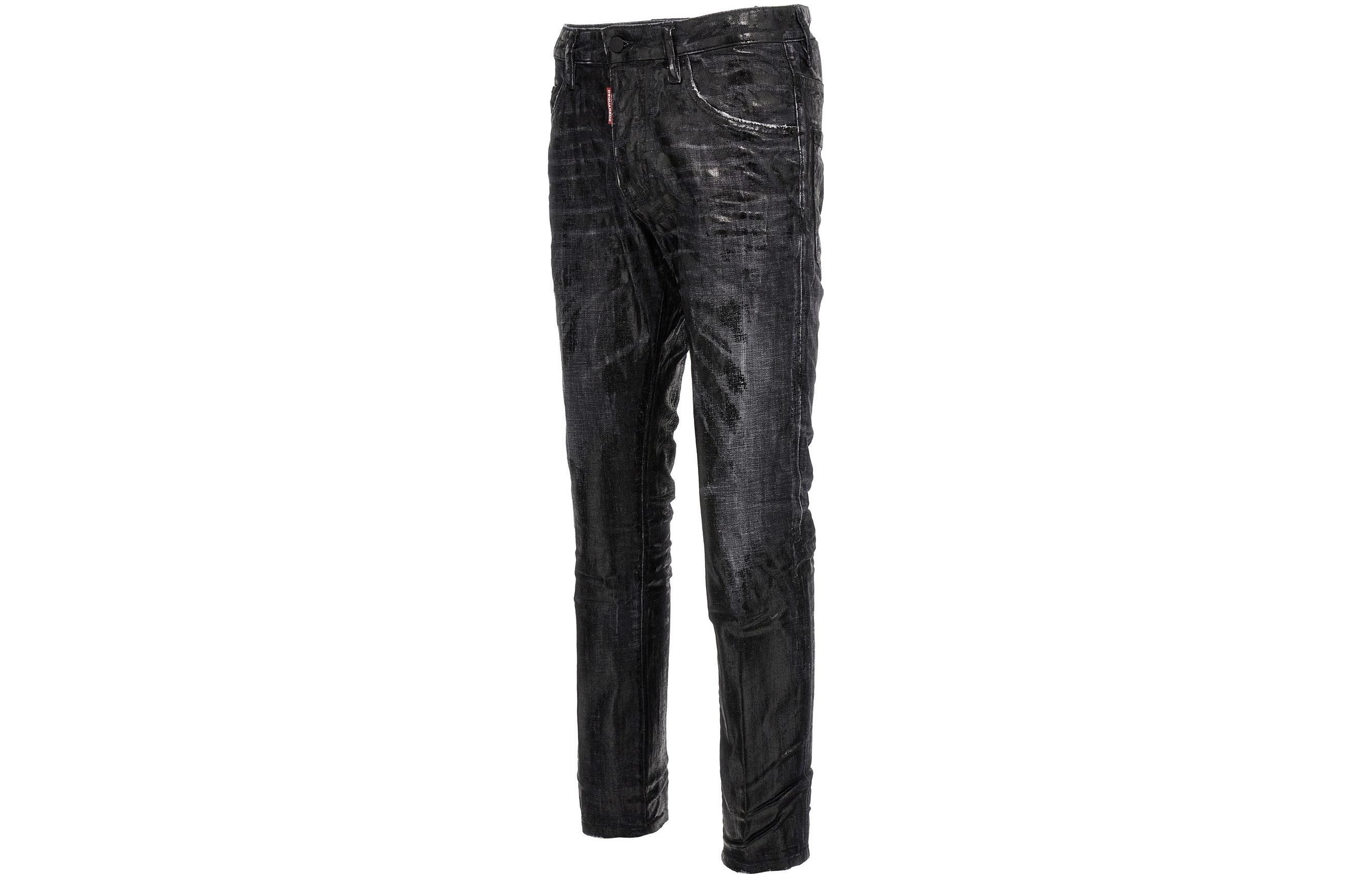 DSQUARED2 FW23 Distressed Mid-Rise Black Straight-Leg Jeans for Men S74LB1344S30357-900 圖 3