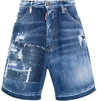 DSQUARED2 FW23 男士藍色磨損中腰牛仔短褲 S74MU0840S30309-470 Buy DSQUARED2 FW23 男士藍色磨損中腰牛仔短褲 S74MU0840S30309-470