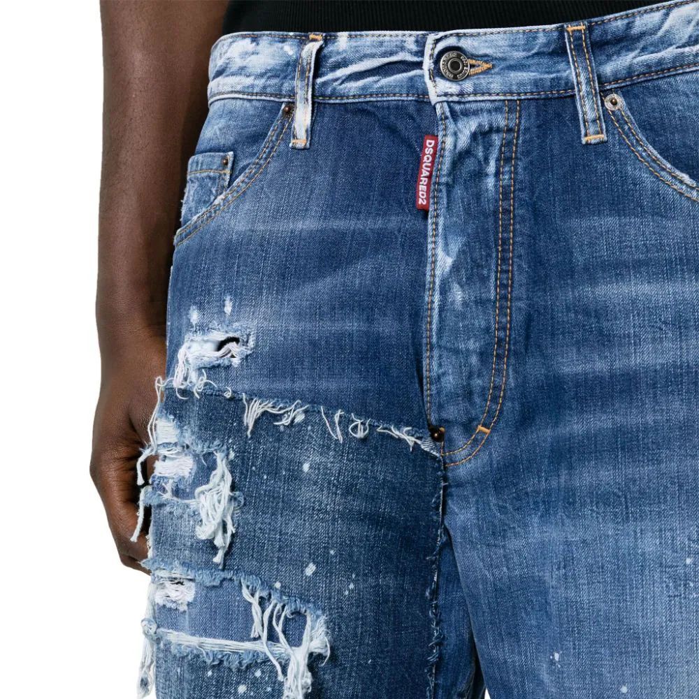 Details for DSQUARED2 FW23 男士藍色磨損中腰牛仔短褲 S74MU0840S30309-470