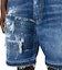 Sizing DSQUARED2 FW23 男士藍色磨損中腰牛仔短褲 S74MU0840S30309-470